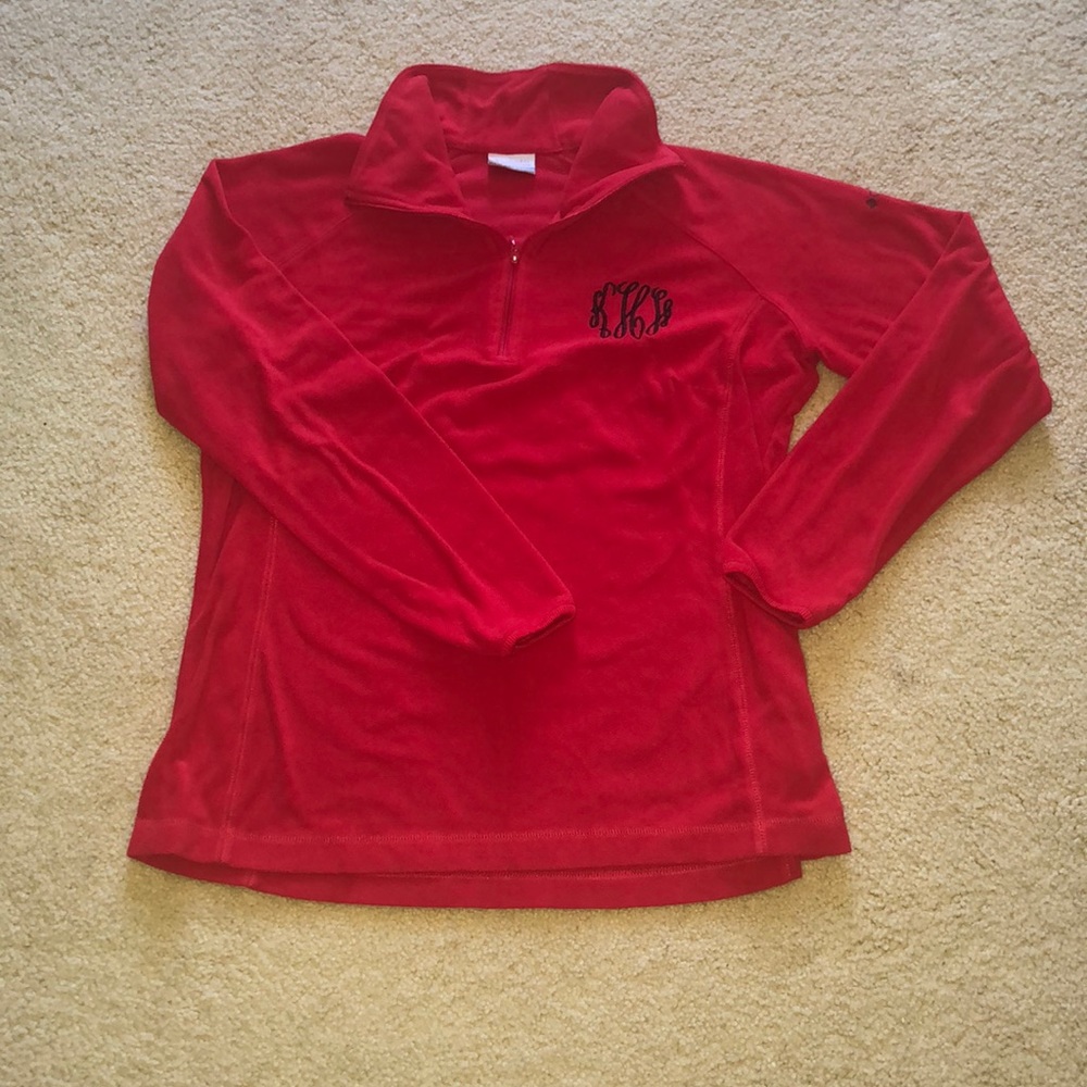 Monogrammed fleece pullover